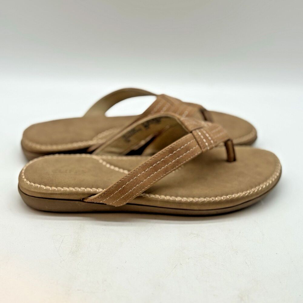 Cliffs by White Mountain Fateful Thong Sandals  Women's 7M Tan Vegan Flip Flops
